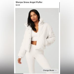 NWT Alo Snow Angel Sherpa Puffer